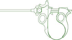 Ligator outline in green which can be used for tissue sealing in MIS or open procedures